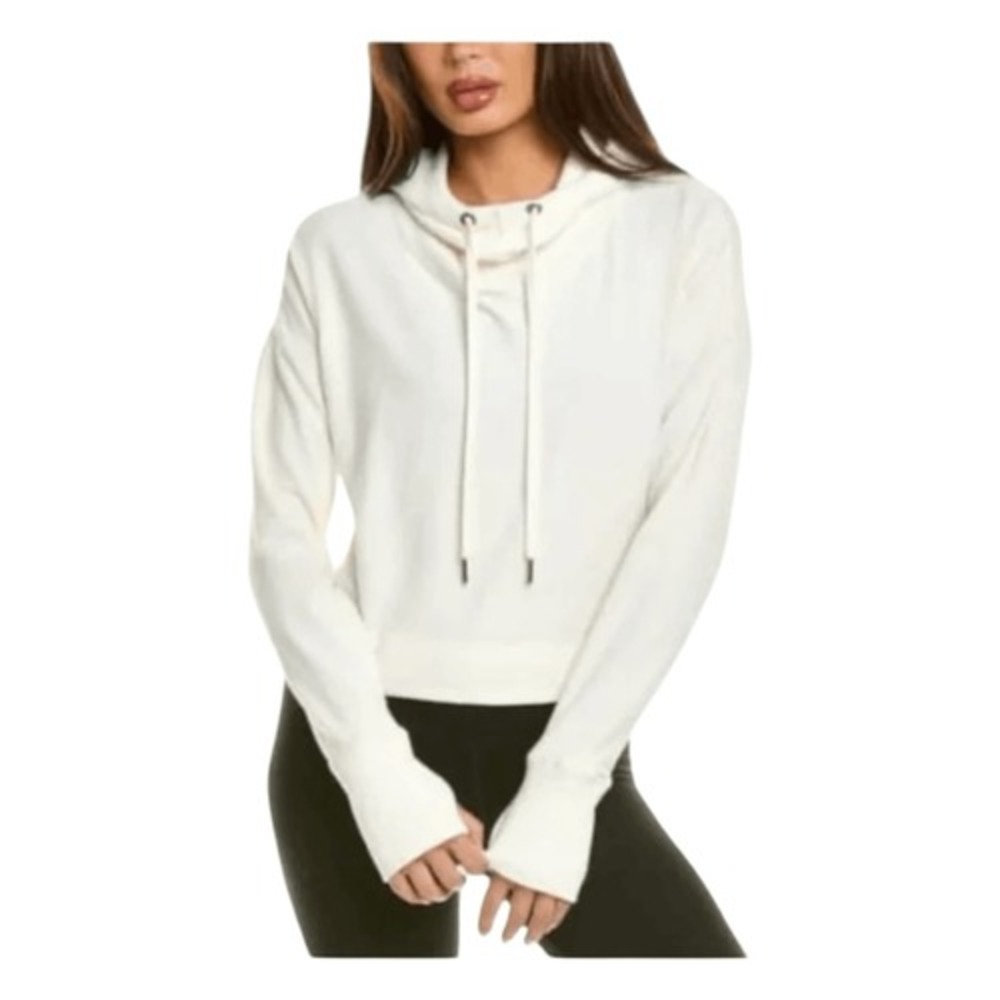 Women's Cream Hooded Pullover Sweatshirt